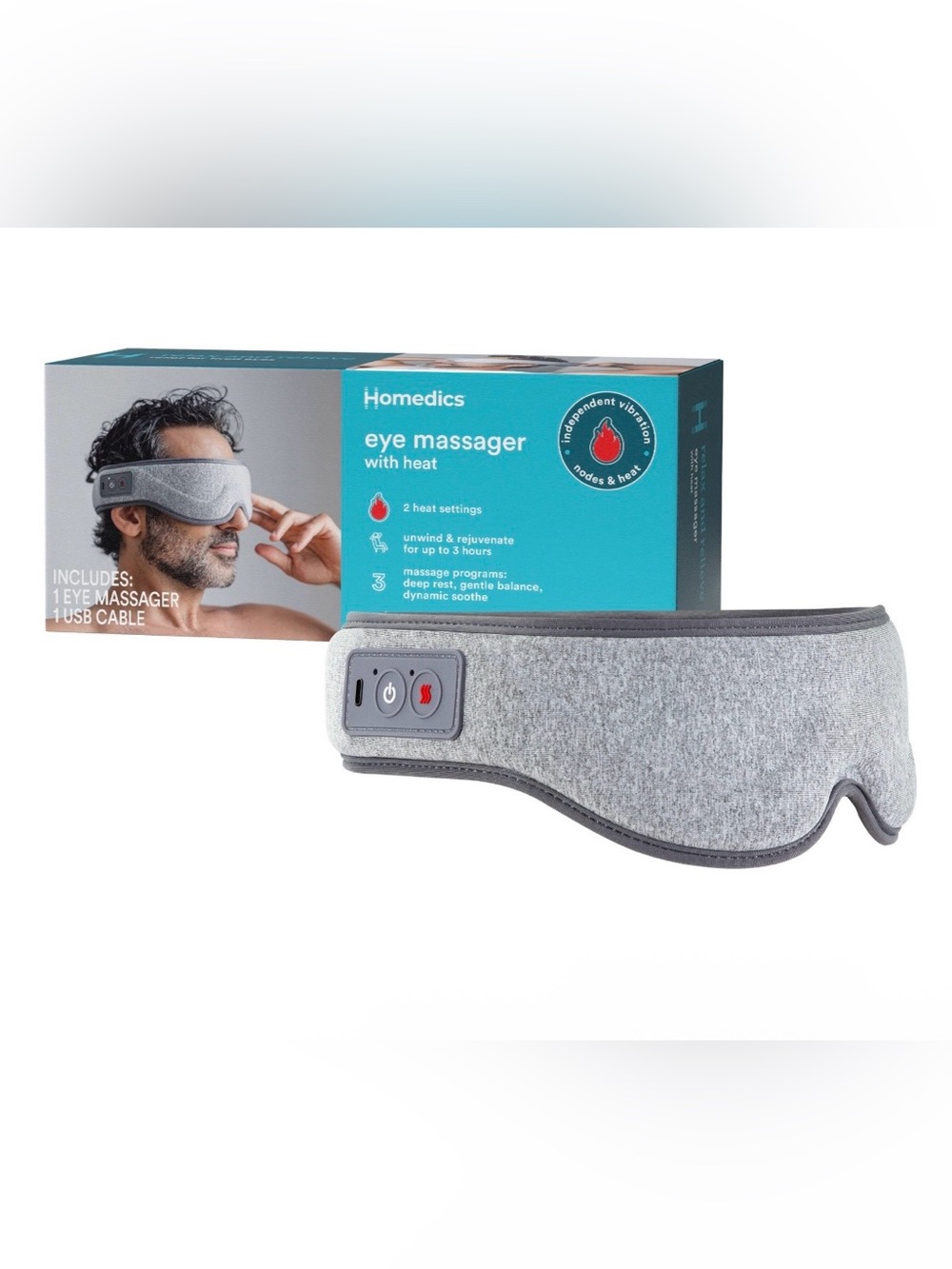 Homedics Eye Massager with Heat Relief and Comfort New